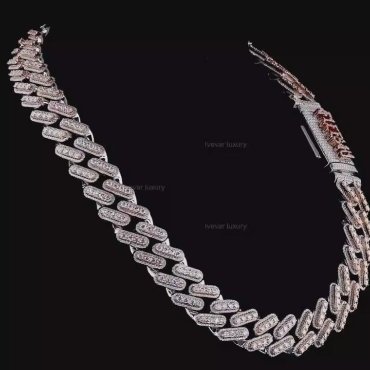 Custom Typography Clasp Capsule Link Chain Covered in Pave video