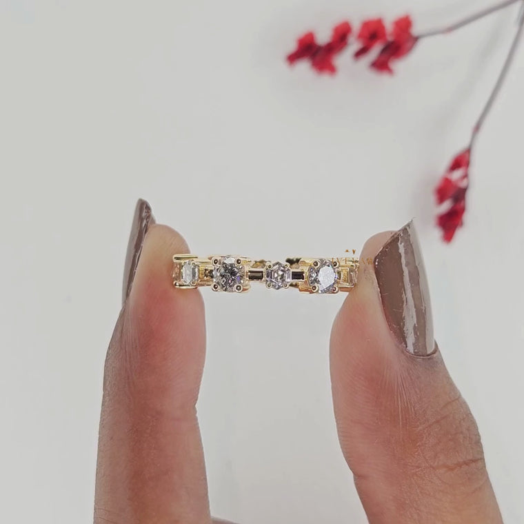 Round with Hexagon Full Eternity Band video