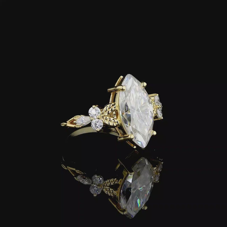 Marquise Cut Vintage Bridal Ring video