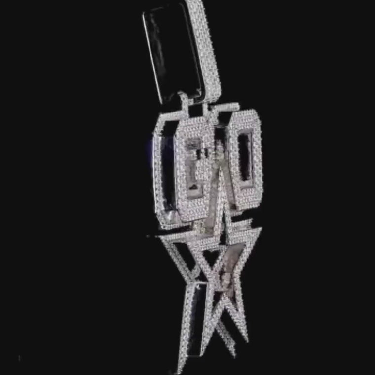 Custom Iced Out GO Star Pendant with Round Cut Lab Diamonds video