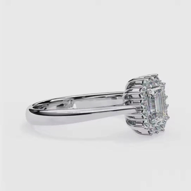 Radiant Cut Halo Ring video