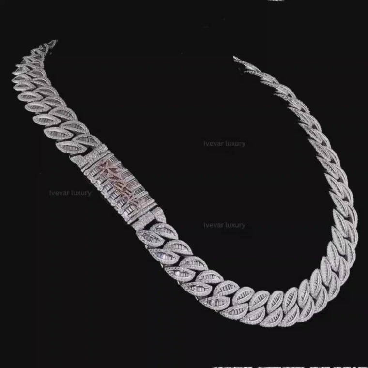 Iced Out Rectangular Frame Moissanite Choker Necklace video