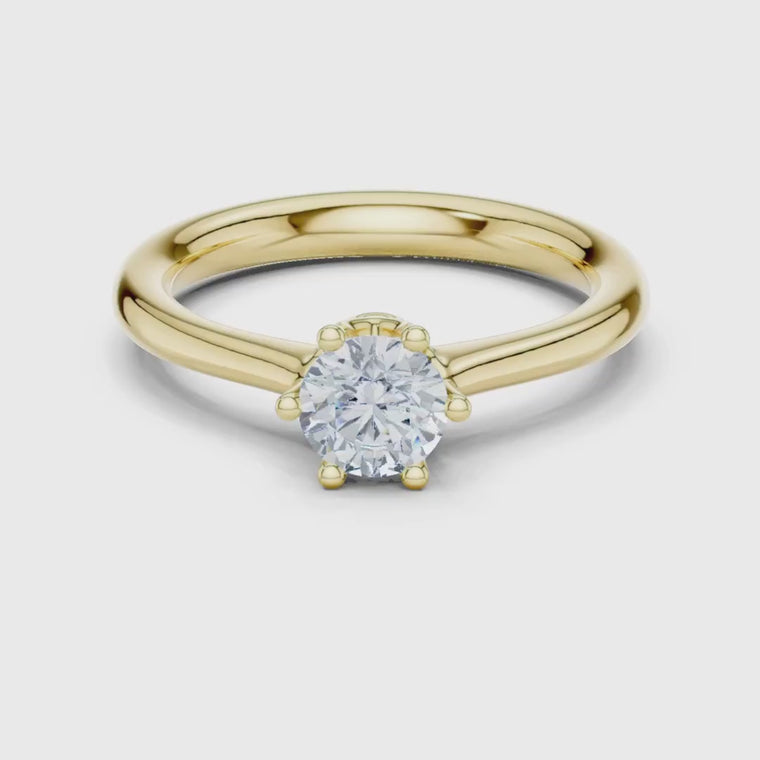 Round Cut Delicate Solitaire Engagement Ring video