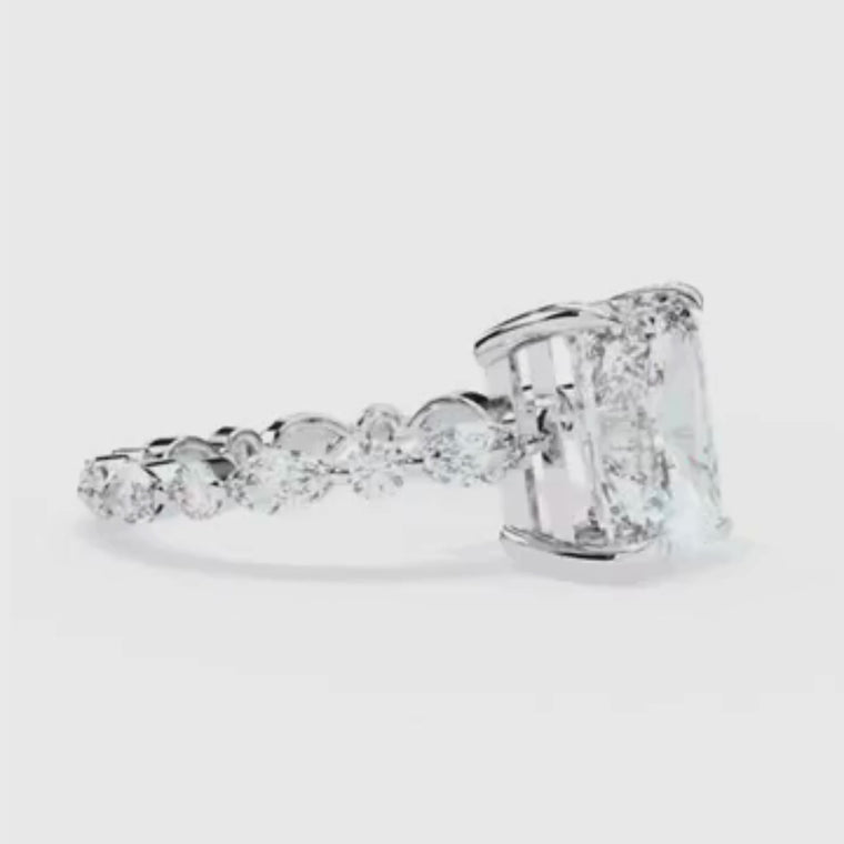 Radiant Cut Engagement Ring With Marquise Side Stones video