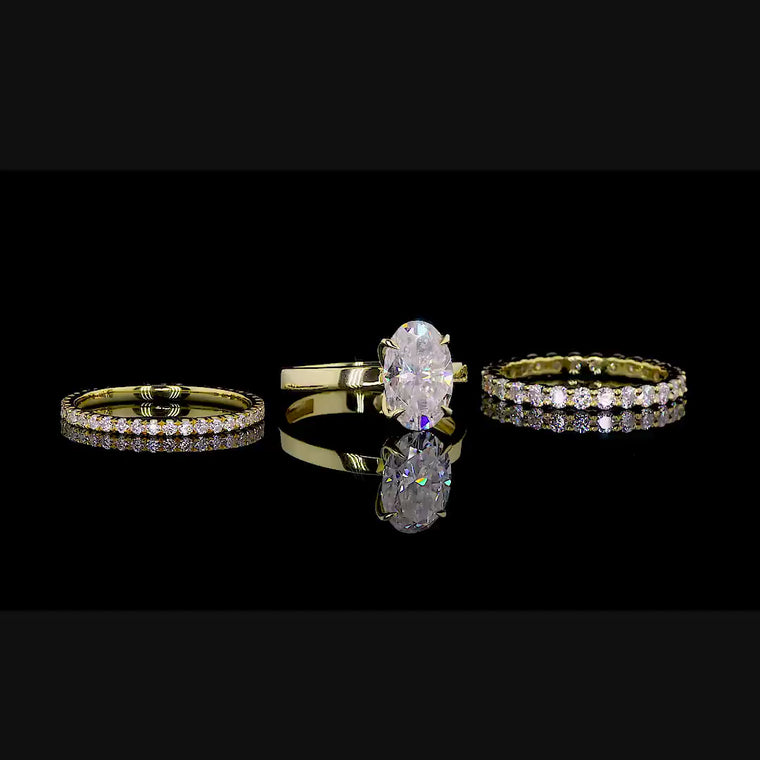 Oval Cut Bridal Ring Set With Full Eternity Band video