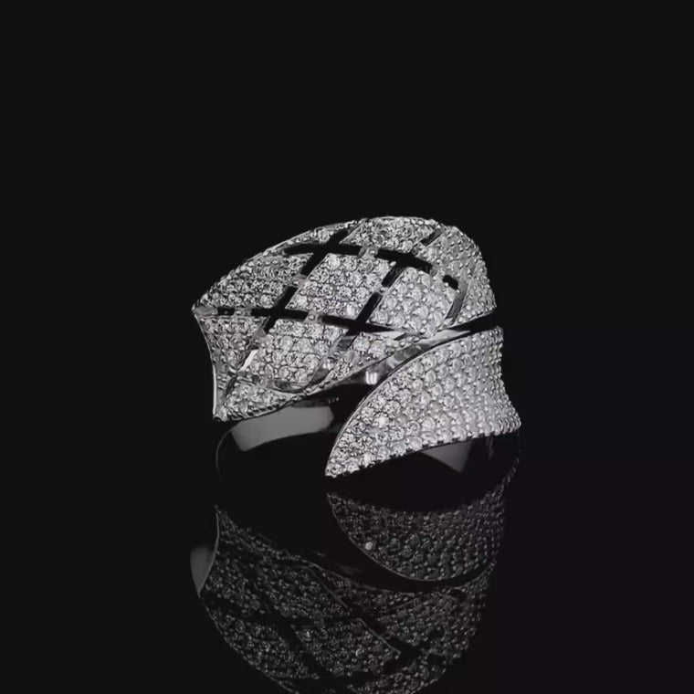 Micro Pave Crossover Statement Ring Wedding Band video