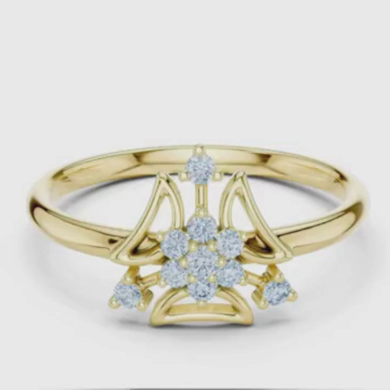Open Petal Cluster Round Anniversary Ring video
