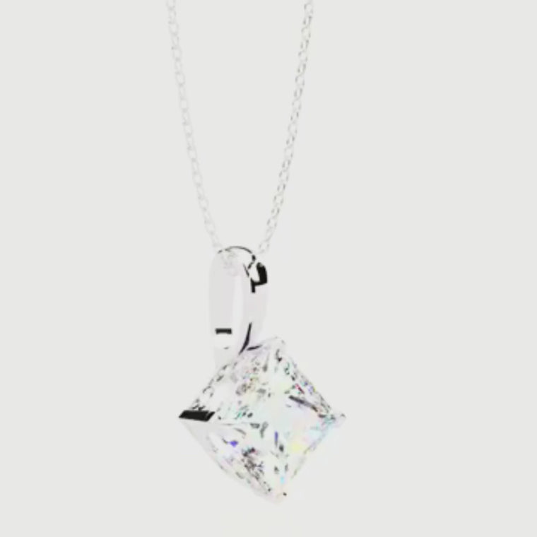 Contemporary Orientated Princess V Prong Pendant video
