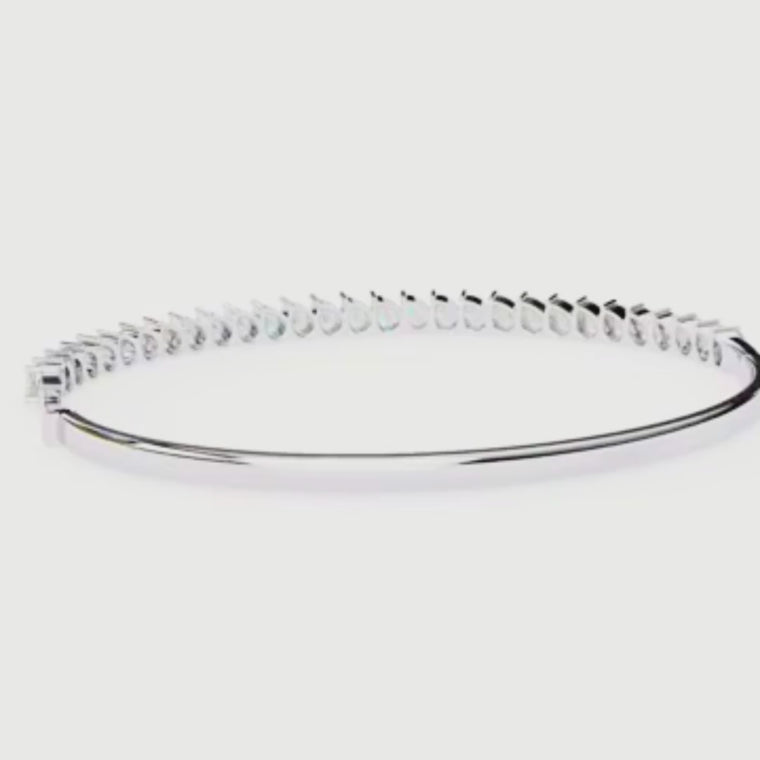Round Tennis Bangle Bracelet Prong Setting video