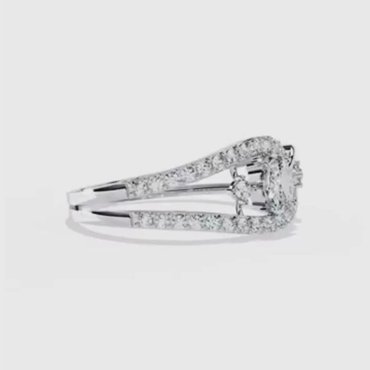 Open Wrap Oval Cut Wedding Ring With Pave Setting video