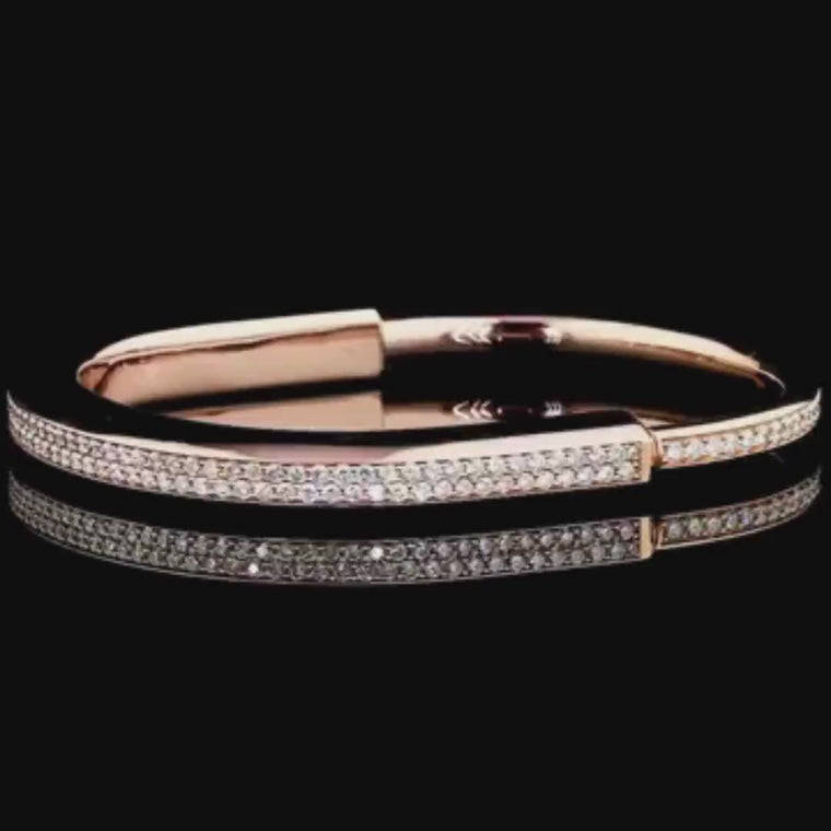 Minimalist Pave Hinged Bracelet video