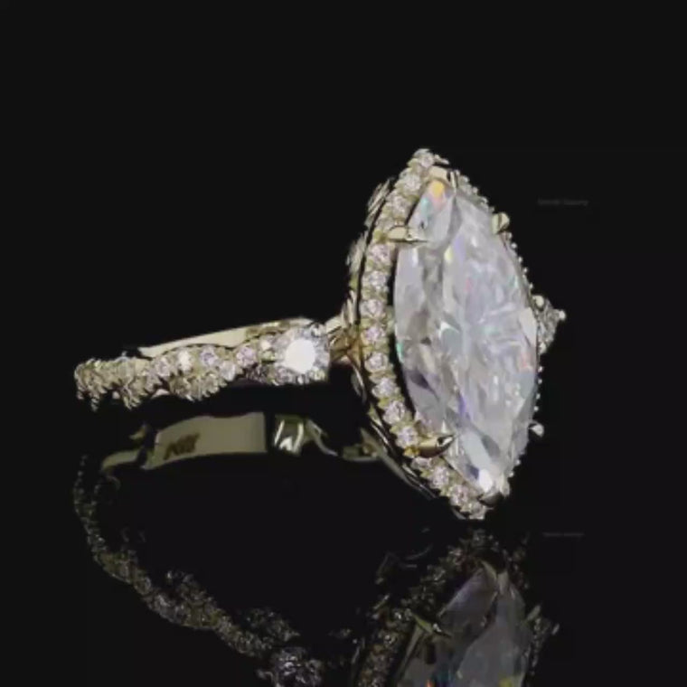 Marquise Cut Hidden Halo Twist Ring video