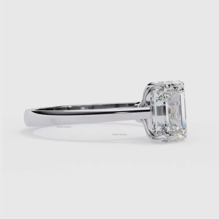 Four Prong Emerald Cut Engagement Ring video