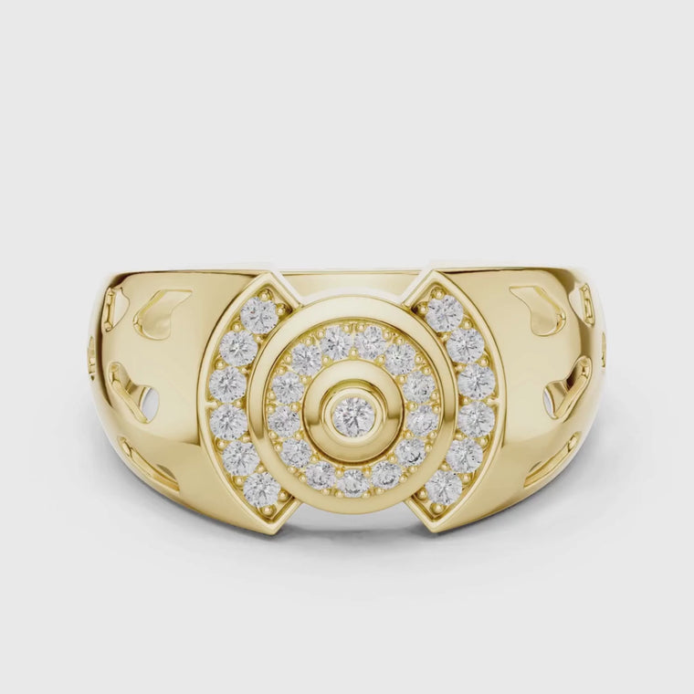 Round Cut Men's Medallion Arch Bracket Band video
