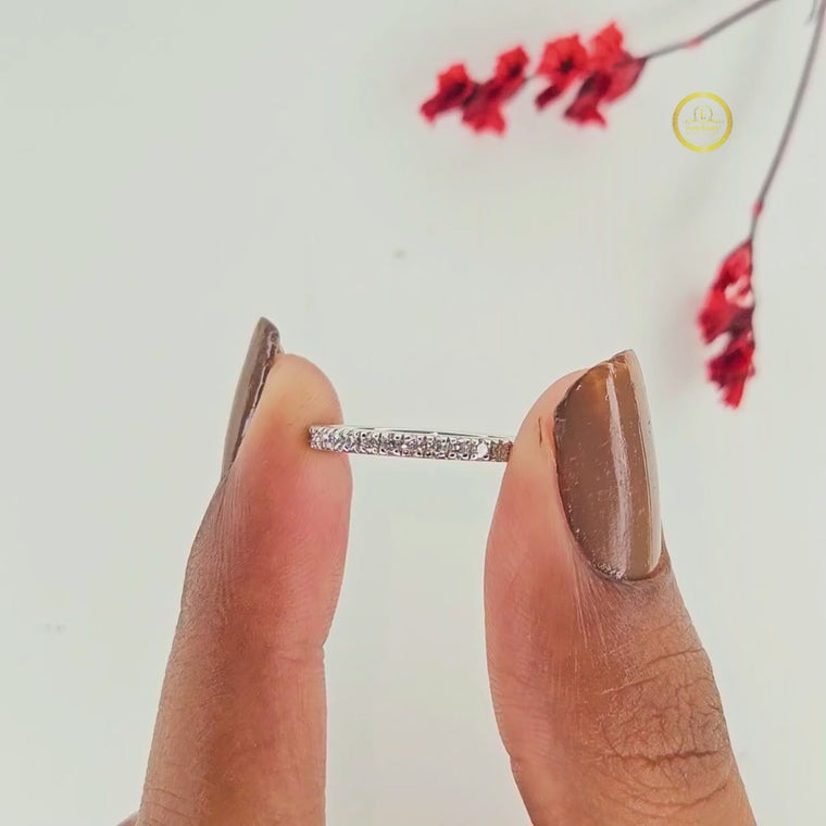 Round Cut Half Eternity Wedding Band video
