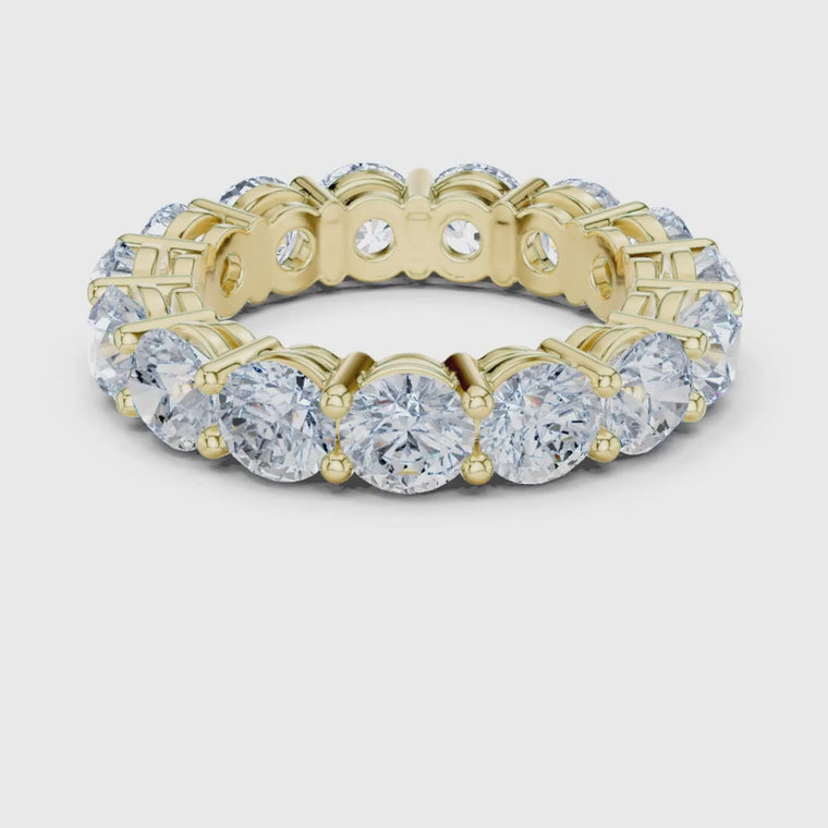 Round Brilliant Eternity Wedding Band Ring video