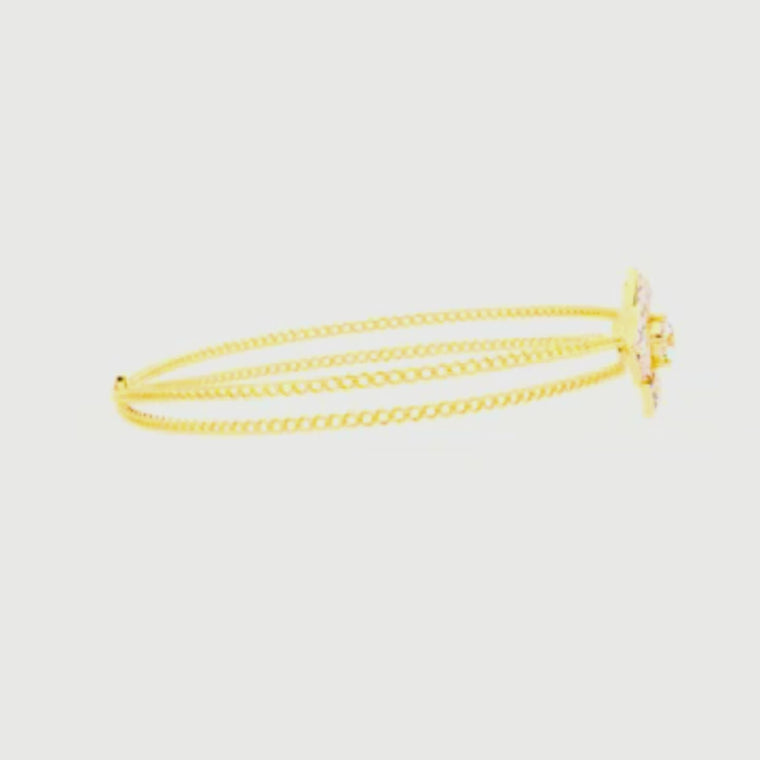Round Cut Geometric Square Double Chain Bracelet video