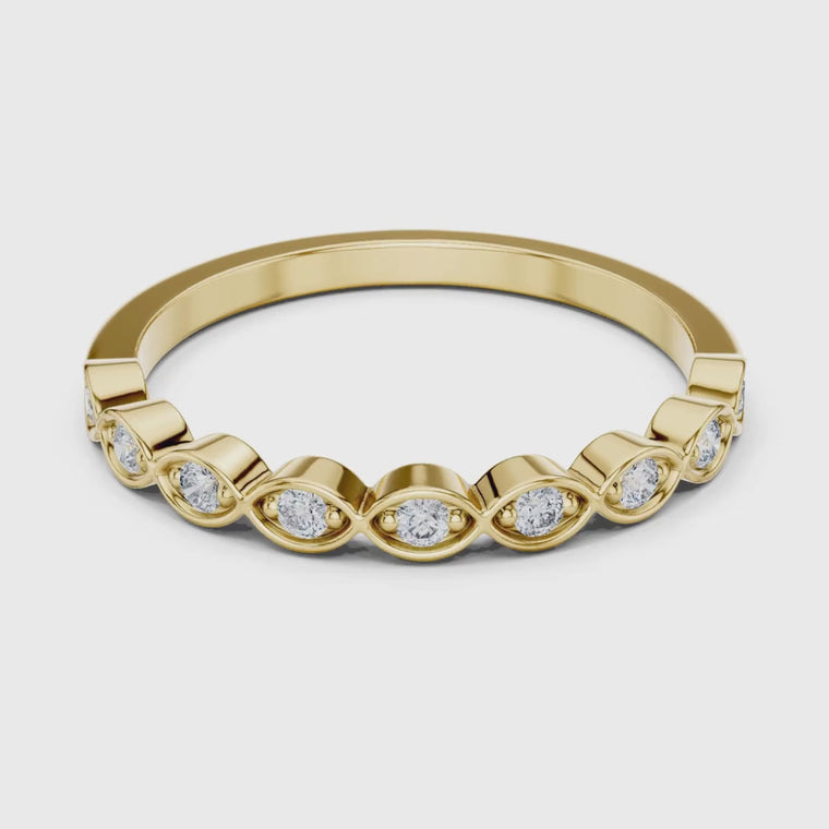 Inspired Round Cut Half Eternity Wedding Band video