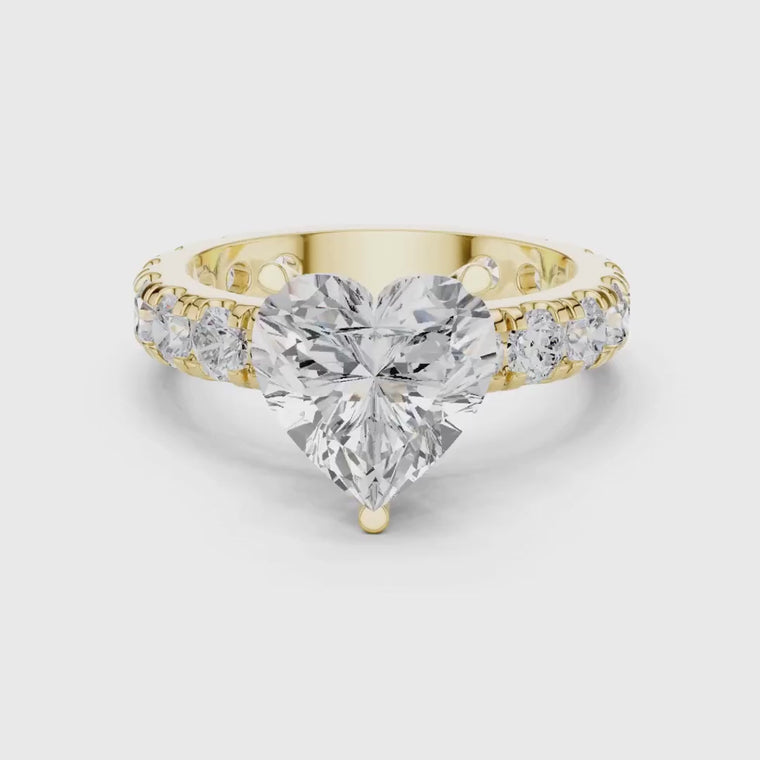 Heart Cut Pave Solitaire Wedding Ring video