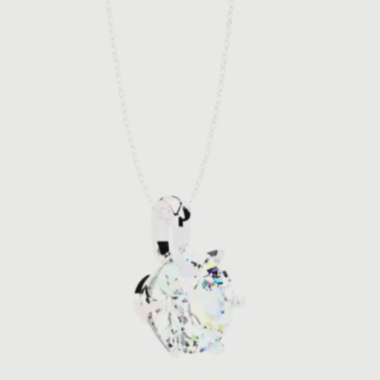 Round Solitaire Pendant with Six Prong Setting video