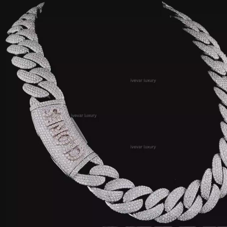 Custom CLONES Alphabet Clasp Pave Cuban Link Chain video
