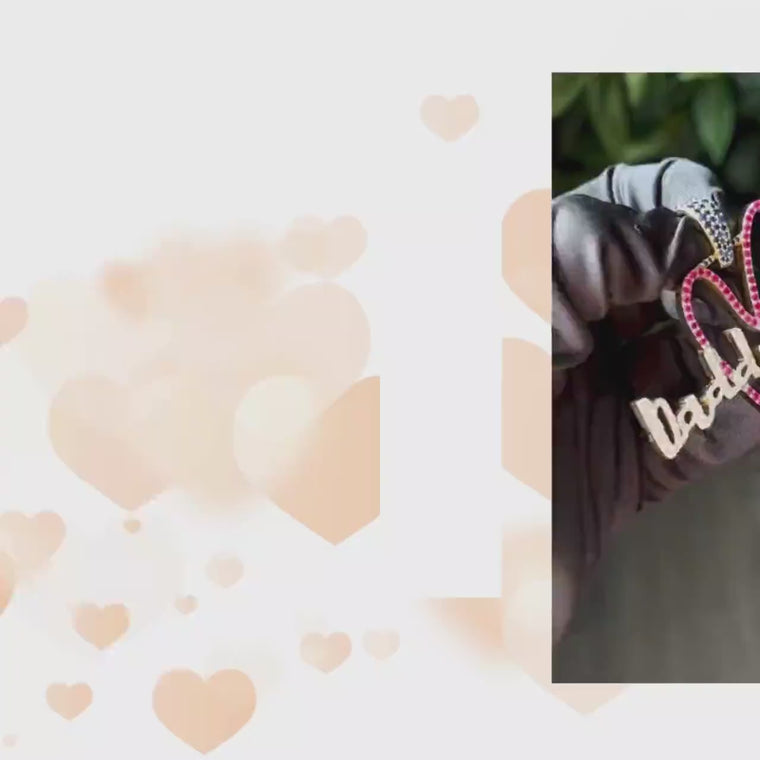Personalized Daddy Bae Cursive Name Pink Heart Pendant video
