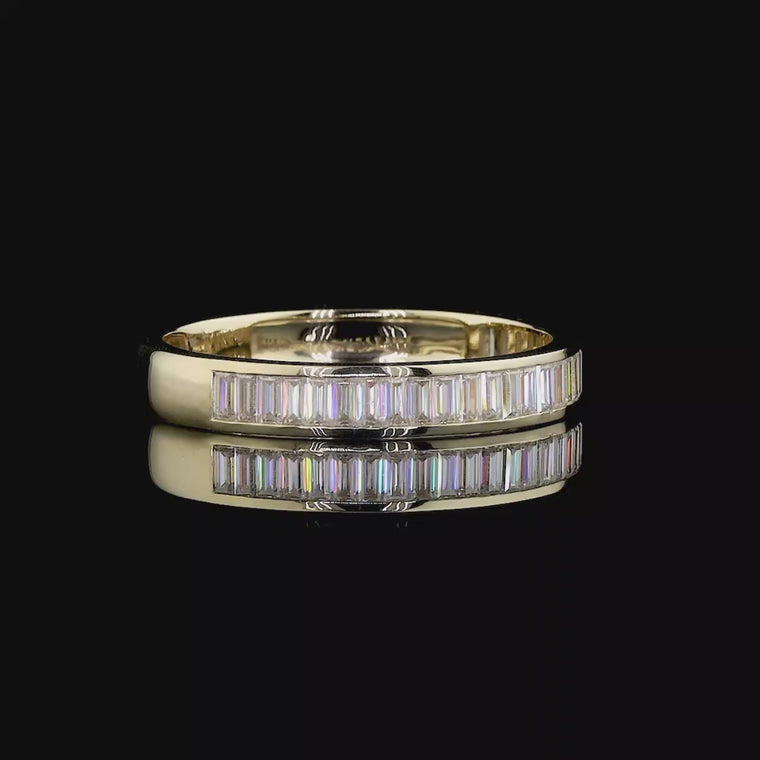 Baguette Cut Channel Set Eternity Wedding Band video