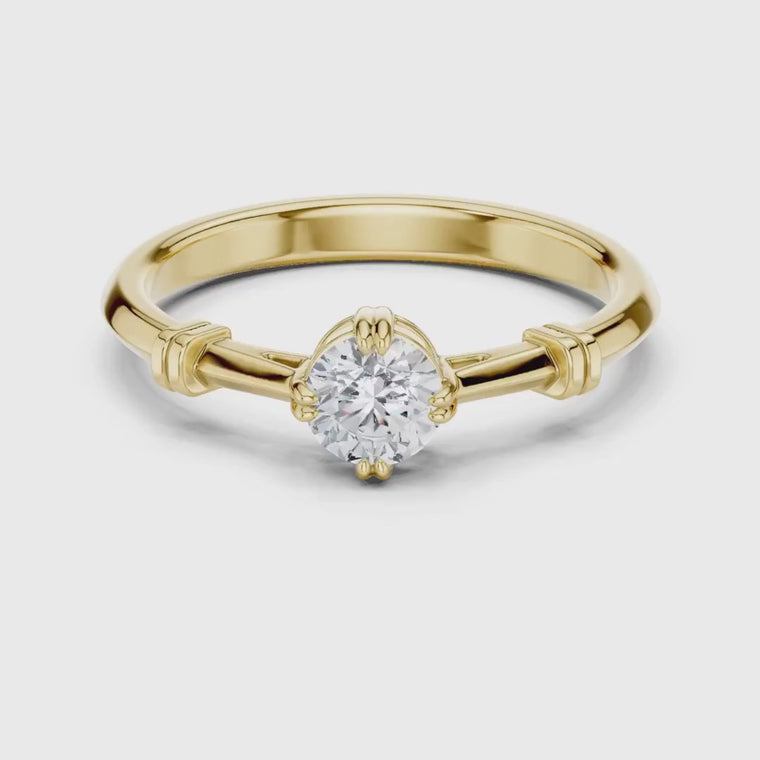 Round Cut Lab Diamond Claw Set Solitaire Engagement Ring video