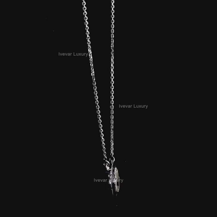 4.00 CT 14K Gold Hamsa Charm Necklace with Lab Grown Diamond video