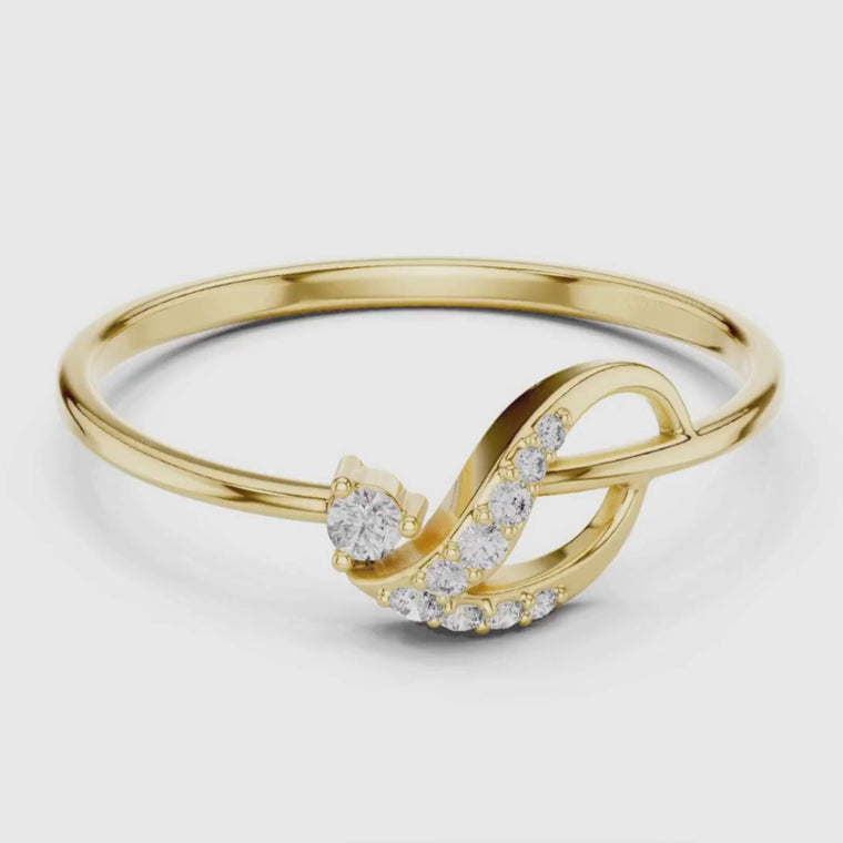 Open Swirl Pave Round Cut Ring video
