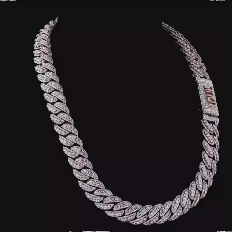 Iced Out Heavy Two Tone Moissanite Choker Necklace video