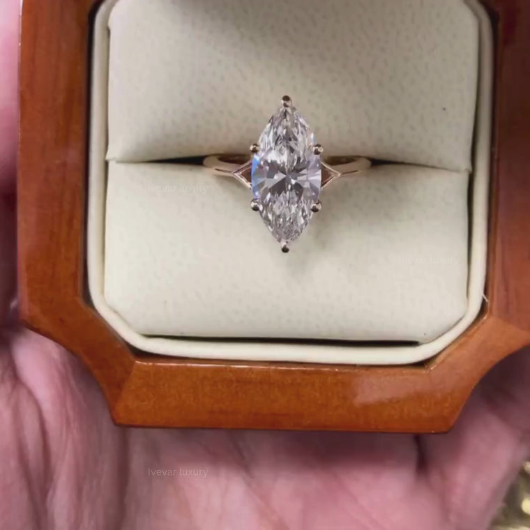 Minimal Marquise Cut Solitaire Engagement Ring video