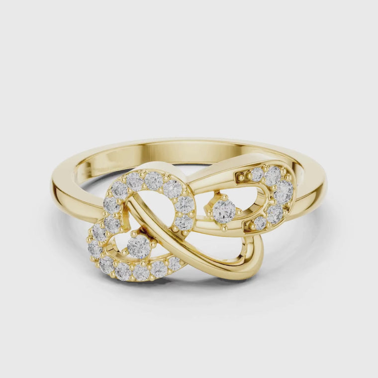 Infinity Round Cut Openwork Pave Gold Statement Ring video