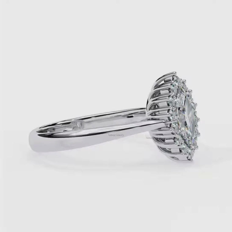 Marquise Cut Halo Ring video