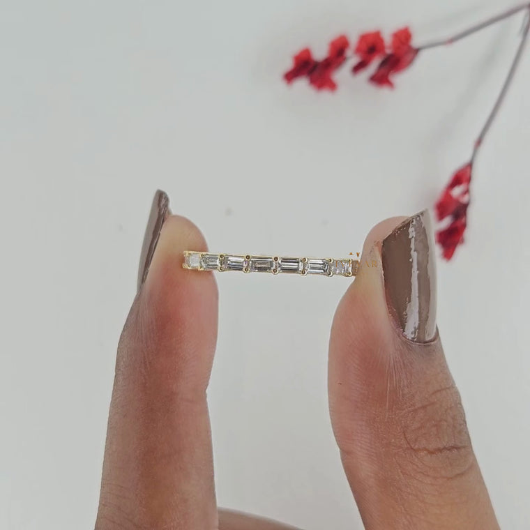 East West Baguette Cut Stacking Band Ring video