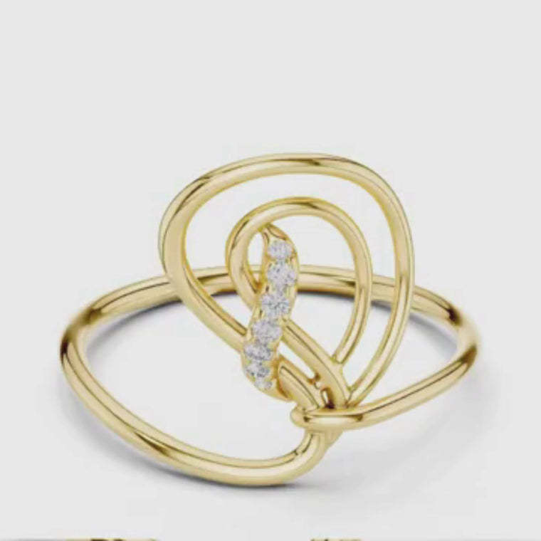 Abstract Open Loop Pave Statement Anniversary Ring video