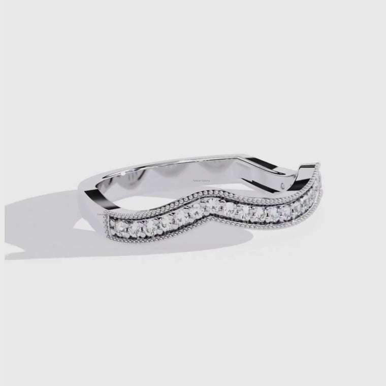 Curved Round Cut With Pave Milgrain Band video