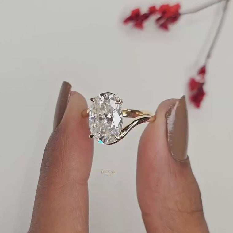 Oval Cut Bypass Ring With Twisted Band video