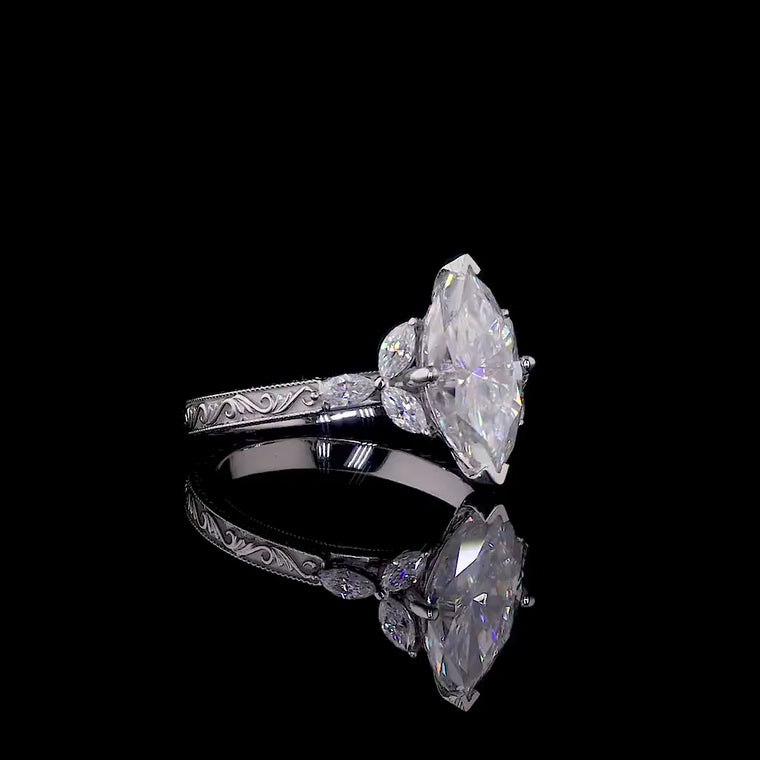 Marquise Solitaire Vintage Inspired Ring video