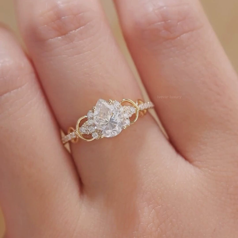 Pear Cut Infinity Halo Engagement Ring video