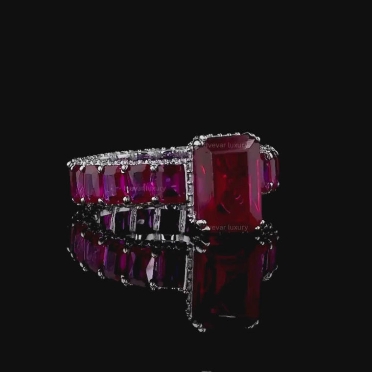 Emerald Cut Pink Full Eternity Band video