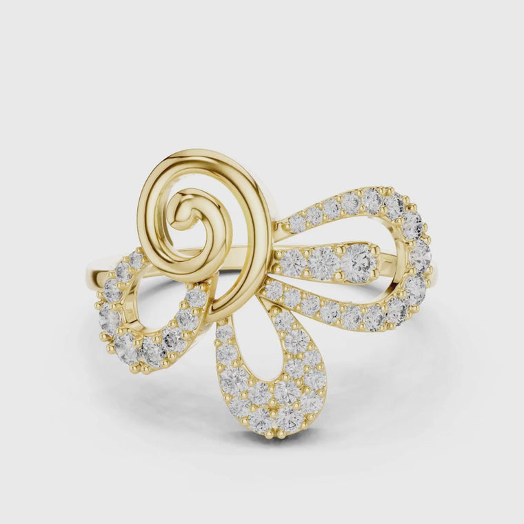 Ribbon Bow Style Round Engagement Ring video
