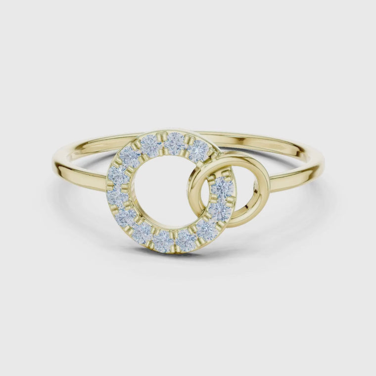 Round Cut Interlocking Circle Ring for Women video