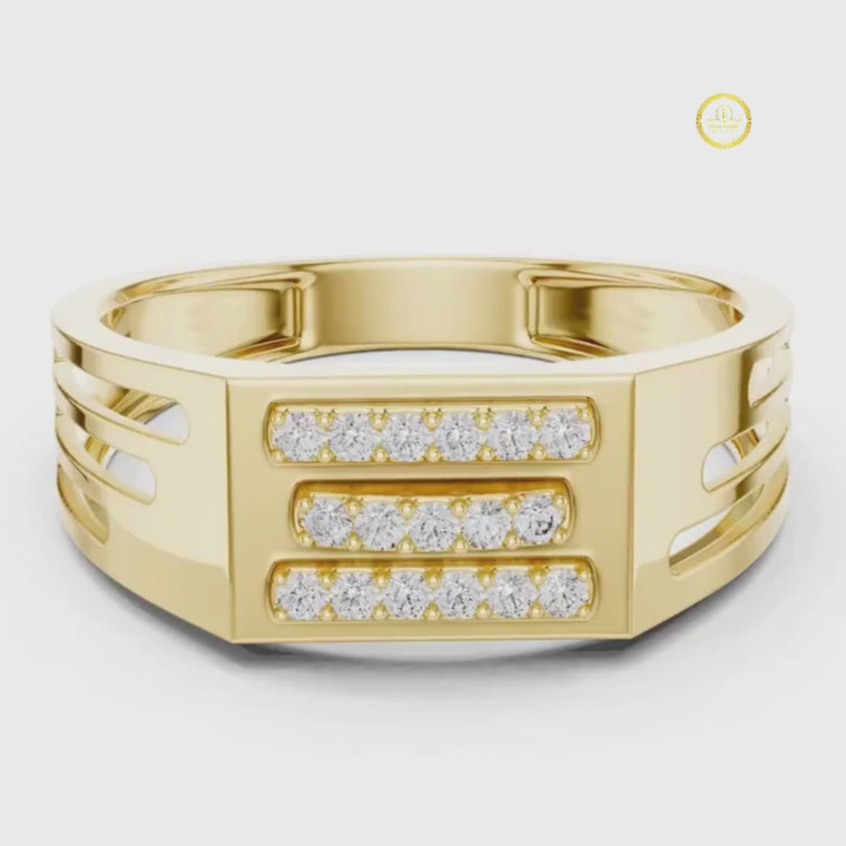 Round Cut Men's Architectural Side Cutout Statement Band video