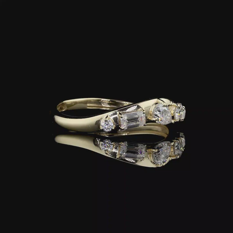 Pear, Baguette & Round Cut Band Ring video