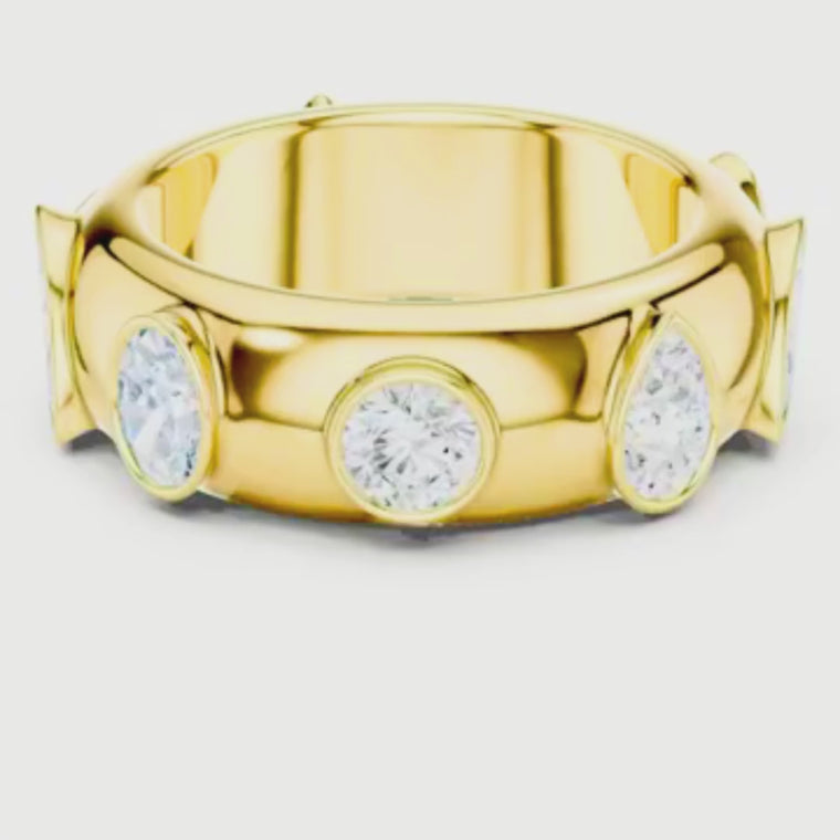 Multi Shape Cut Men's Flush Bezel Cigar Band video