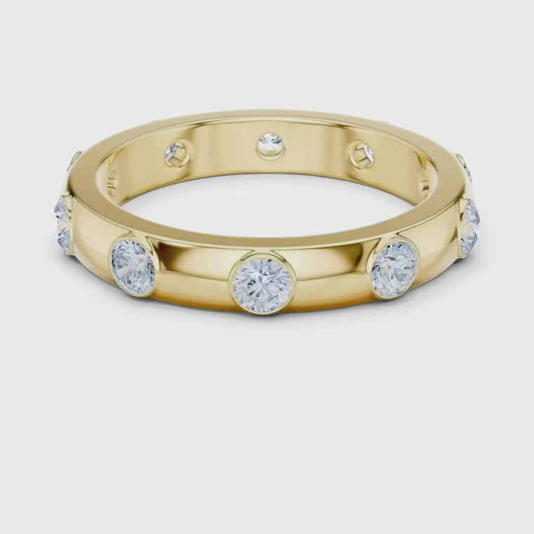 Round Flush Set Wedding Band Ring video