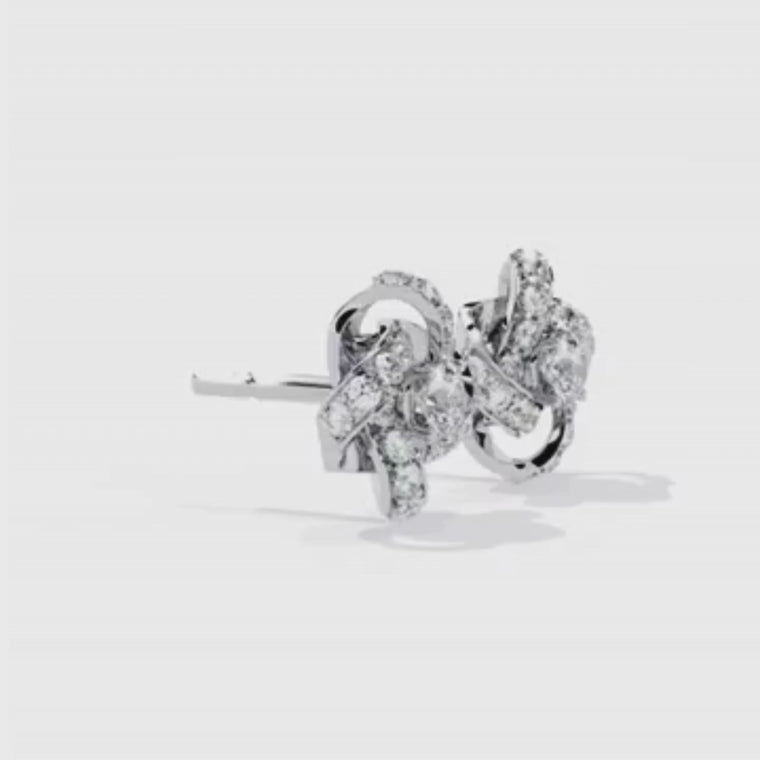 Intricate Floral Swirl Round Cut Stud Earrings video