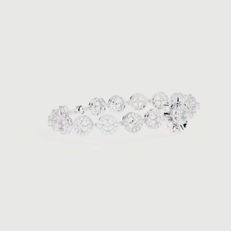 Round Cut Vintage Halo Link Bracelet video