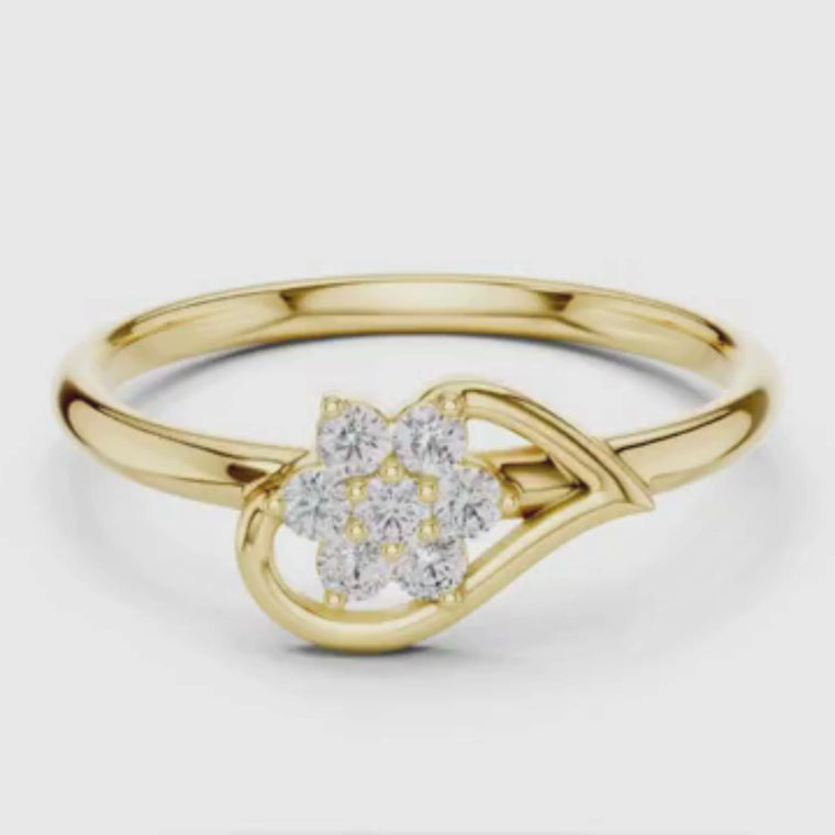 Floral Round Delicate Wear Ring For Women video